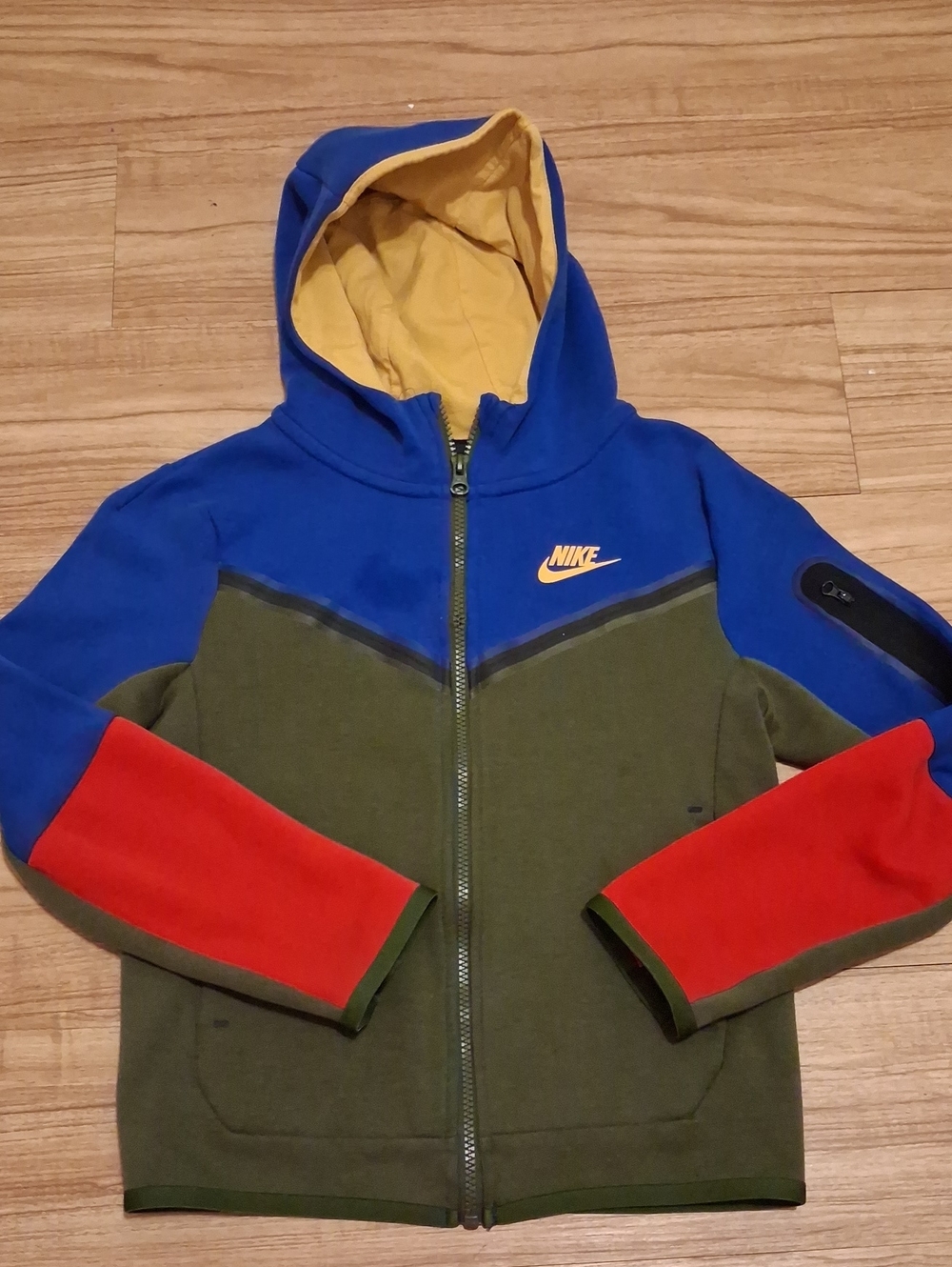 Nike Tech Kids Colorblock Zip Hoodie - Blue/Olive/Red/Yellow